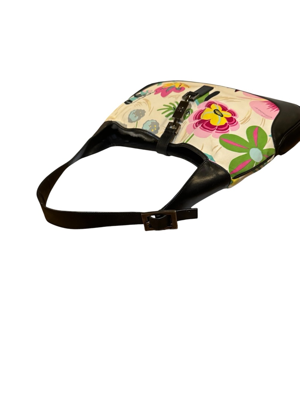 Gucci Tom Ford Multicolor Floral Print & Black Leather Jackie Hobo Shoulder Bag - Picture 11 of 16